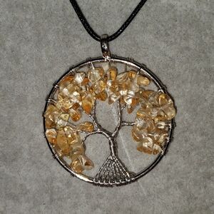 Tree of life necklace Citrine chips crystals stones Chakra crystal jewe…